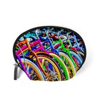 Colorful Bicycles In A Row Accessory Pouches (Small)  Back