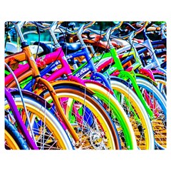 Colorful Bicycles In A Row Double Sided Flano Blanket (medium)  by FunnyCow