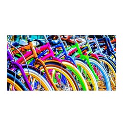 Colorful Bicycles In A Row Satin Wrap by FunnyCow