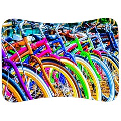 Colorful Bicycles In A Row Velour Seat Head Rest Cushion by FunnyCow