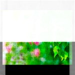 Green Birch Leaves, Pink Flowers Rectangular Jigsaw Puzzl Front