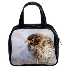 Funny Wet Sparrow Bird Classic Handbags (2 Sides) by FunnyCow