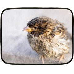 Funny Wet Sparrow Bird Double Sided Fleece Blanket (mini)  by FunnyCow