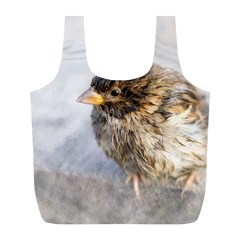 Funny Wet Sparrow Bird Full Print Recycle Bags (l)  by FunnyCow