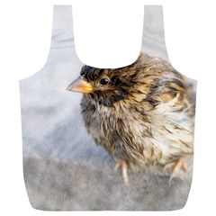 Funny Wet Sparrow Bird Full Print Recycle Bags (l)  by FunnyCow