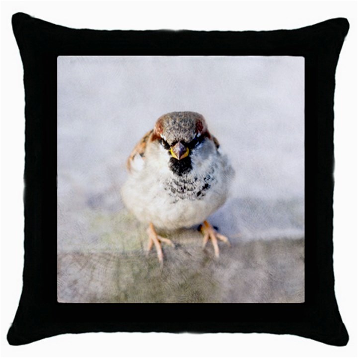 Do Not Mess With Sparrows Throw Pillow Case (Black)