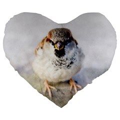 Do Not Mess With Sparrows Large 19  Premium Heart Shape Cushions by FunnyCow