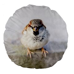 Do Not Mess With Sparrows Large 18  Premium Flano Round Cushions by FunnyCow