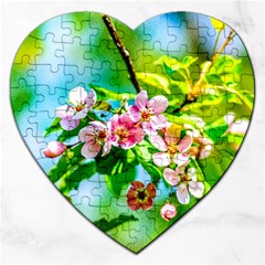 Crab Apple Flowers Jigsaw Puzzle (heart) by FunnyCow