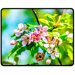 Crab Apple Flowers Fleece Blanket (medium)  by FunnyCow