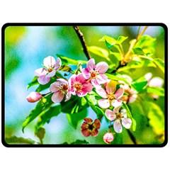 Crab Apple Flowers Double Sided Fleece Blanket (large)  by FunnyCow