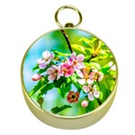 Crab Apple Flowers Gold Compasses Front