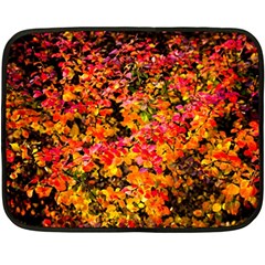 Orange, Yellow Cotoneaster Leaves In Autumn Double Sided Fleece Blanket (mini)  by FunnyCow