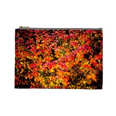 Orange, Yellow Cotoneaster Leaves In Autumn Cosmetic Bag (large) by FunnyCow