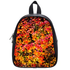 Orange, Yellow Cotoneaster Leaves In Autumn School Bag (small) by FunnyCow