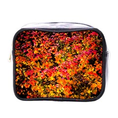 Orange, Yellow Cotoneaster Leaves In Autumn Mini Toiletries Bags by FunnyCow