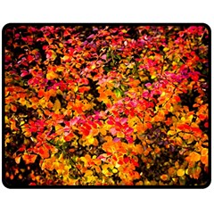 Orange, Yellow Cotoneaster Leaves In Autumn Fleece Blanket (medium)  by FunnyCow