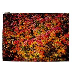 Orange, Yellow Cotoneaster Leaves In Autumn Cosmetic Bag (xxl) by FunnyCow