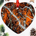 Red Night Of Winter Heart Ornament (Two Sides) Front