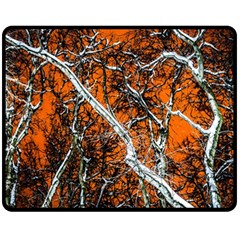 Red Night Of Winter Fleece Blanket (medium)  by FunnyCow