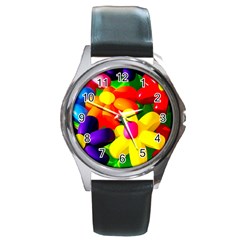 Toy Balloon Flowers Round Metal Watch by FunnyCow