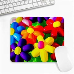 Toy Balloon Flowers Large Mousepads by FunnyCow