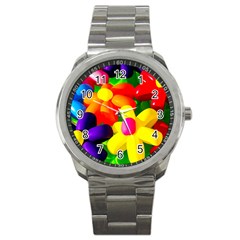 Toy Balloon Flowers Sport Metal Watch by FunnyCow