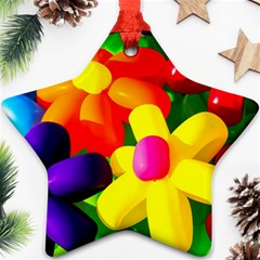 Toy Balloon Flowers Star Ornament (two Sides) by FunnyCow