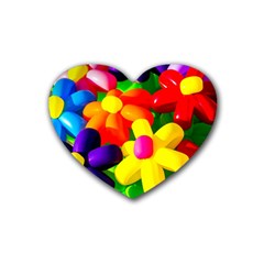 Toy Balloon Flowers Rubber Coaster (heart)  by FunnyCow