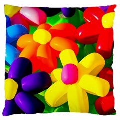 Toy Balloon Flowers Large Cushion Case (one Side) by FunnyCow