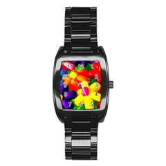 Toy Balloon Flowers Stainless Steel Barrel Watch by FunnyCow