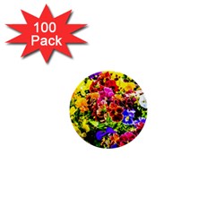 Viola Tricolor Flowers 1  Mini Buttons (100 Pack)  by FunnyCow