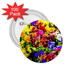 Viola Tricolor Flowers 2 25  Buttons (100 Pack)  by FunnyCow