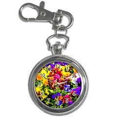 Viola Tricolor Flowers Key Chain Watches by FunnyCow