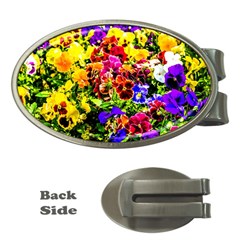 Viola Tricolor Flowers Money Clips (oval)  by FunnyCow