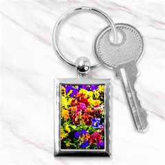 Viola Tricolor Flowers Key Chains (rectangle)  by FunnyCow