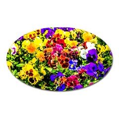 Viola Tricolor Flowers Oval Magnet by FunnyCow