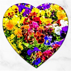 Viola Tricolor Flowers Jigsaw Puzzle (heart) by FunnyCow