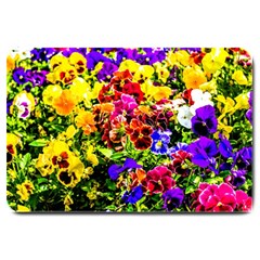 Viola Tricolor Flowers Large Doormat  by FunnyCow