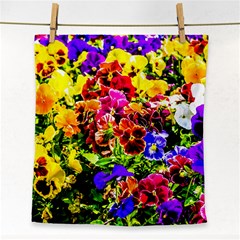 Viola Tricolor Flowers Face Towel by FunnyCow