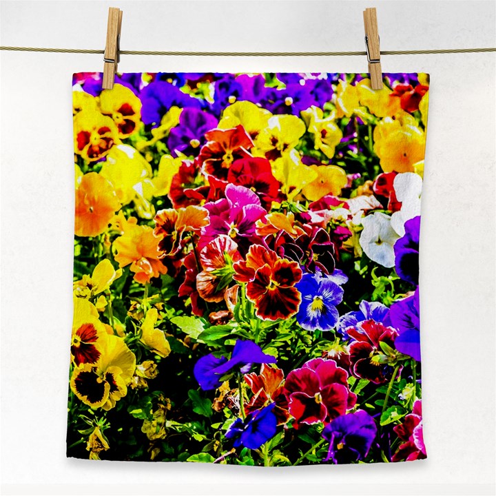 Viola Tricolor Flowers Face Towel