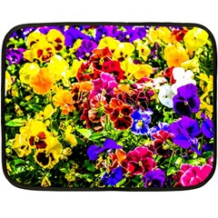 Viola Tricolor Flowers Double Sided Fleece Blanket (mini)  by FunnyCow