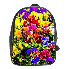 Viola Tricolor Flowers School Bag (large) by FunnyCow