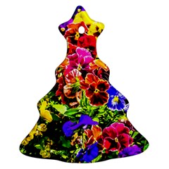 Viola Tricolor Flowers Christmas Tree Ornament (two Sides) by FunnyCow