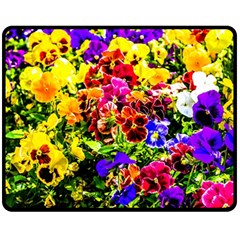 Viola Tricolor Flowers Double Sided Fleece Blanket (medium)  by FunnyCow