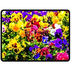 Viola Tricolor Flowers Double Sided Fleece Blanket (large)  by FunnyCow