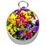 Viola Tricolor Flowers Silver Compasses Front