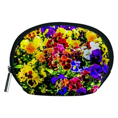 Viola Tricolor Flowers Accessory Pouches (medium)  by FunnyCow