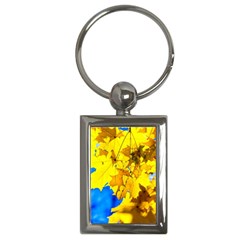 Yellow Maple Leaves Key Chains (rectangle)  by FunnyCow