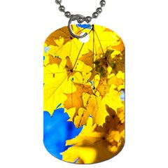 Yellow Maple Leaves Dog Tag (two Sides) by FunnyCow